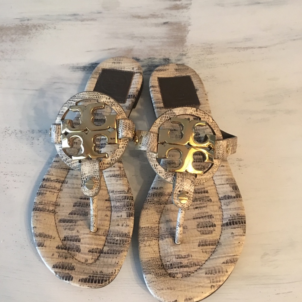 Tory Burch Miller gold and tan